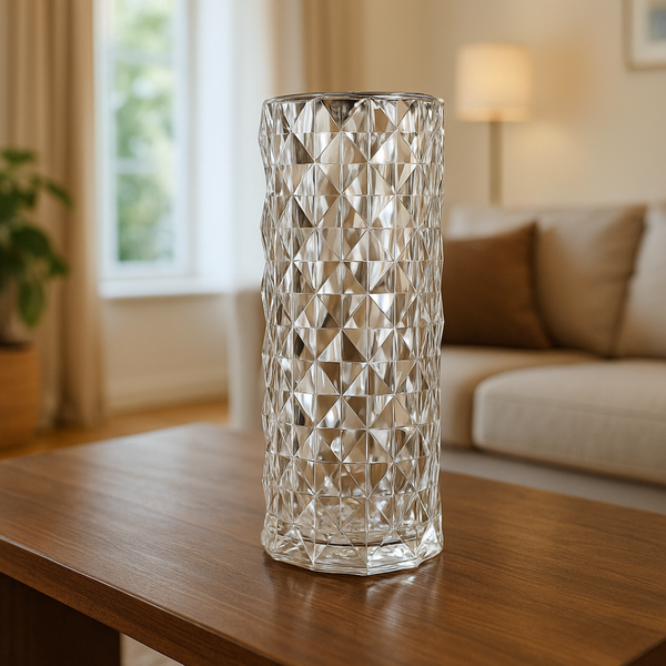Crystal Luxe LED Acrylic Vase – Color Changing Table Lamp