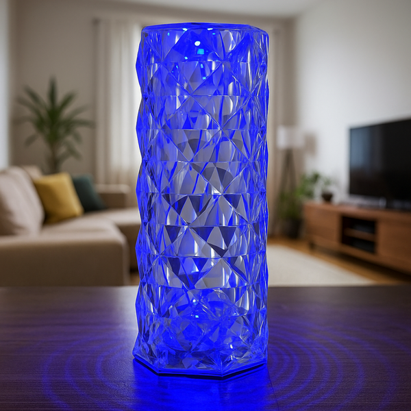 Crystal Luxe LED Acrylic Vase – Color Changing Table Lamp