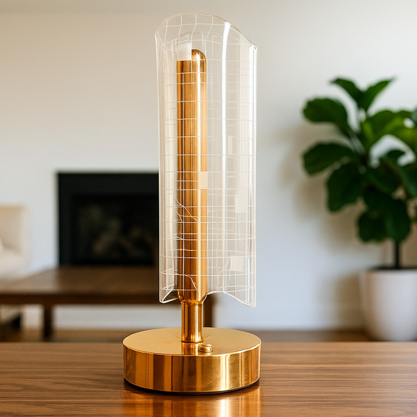 Geometric Grid Acrylic LED Table Lamp