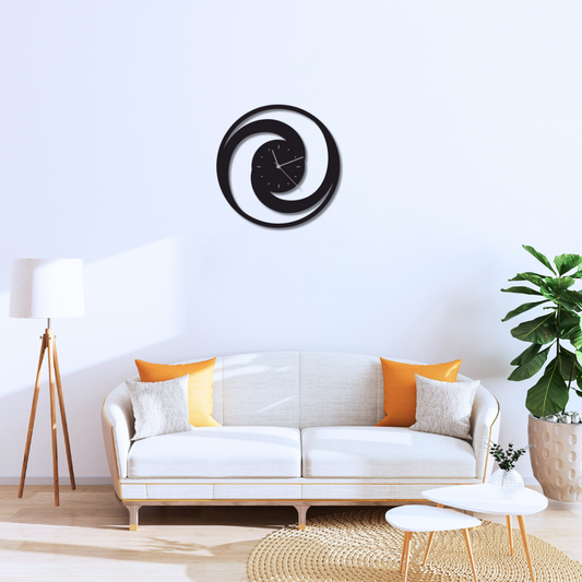 Helix Vortex Modern Geometric Style Clock