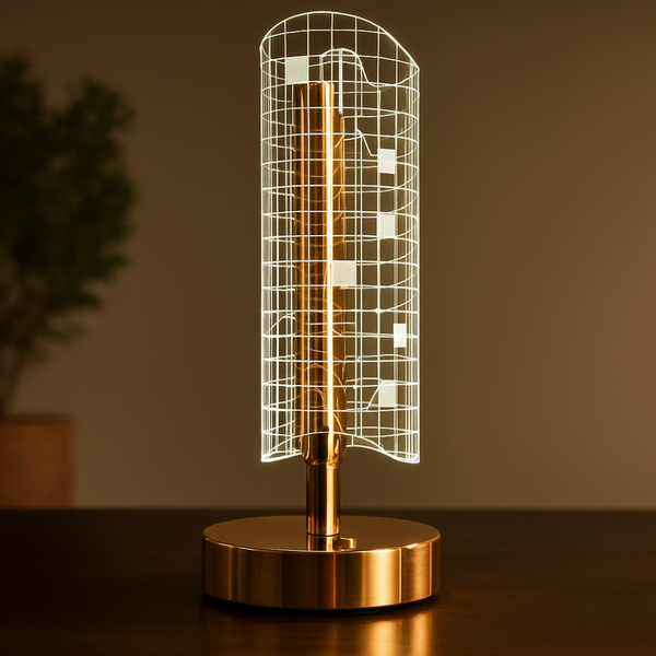 Geometric Grid Acrylic LED Table Lamp