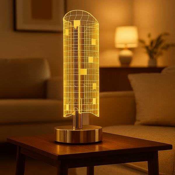 Geometric Grid Acrylic LED Table Lamp