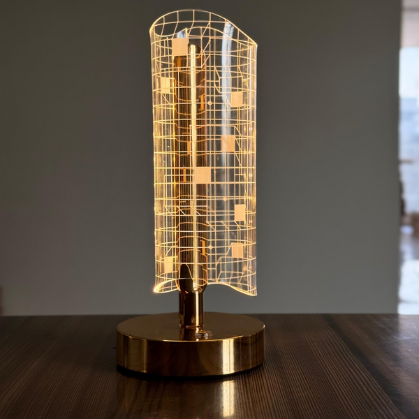 Geometric Grid Acrylic LED Table Lamp