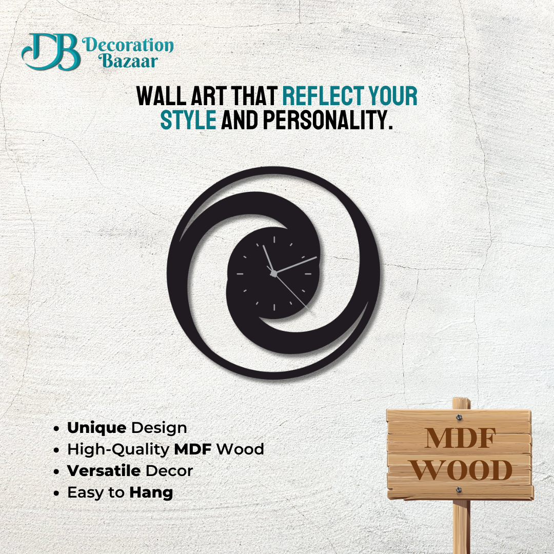 Helix Vortex Modern Geometric Style Clock