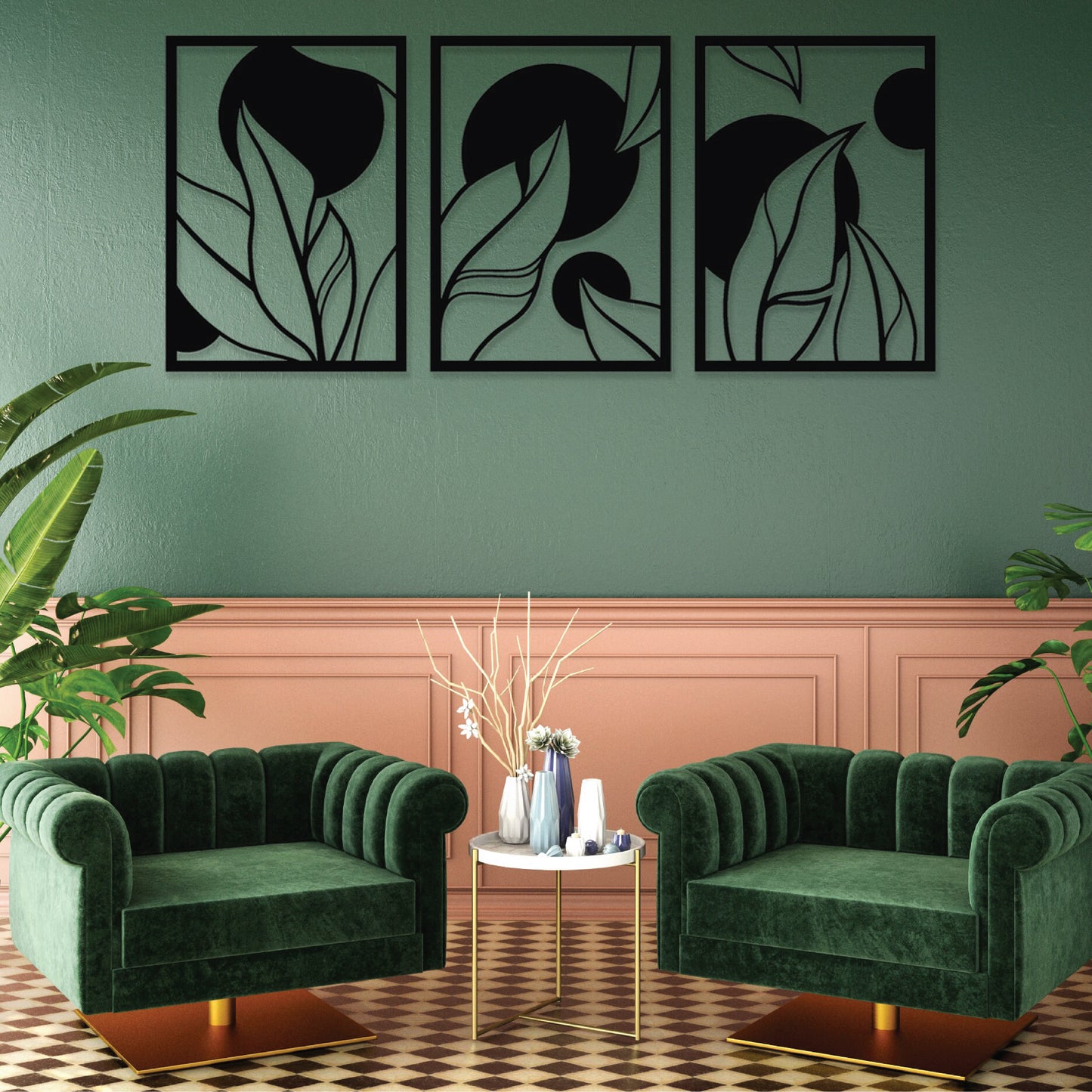 Nature-Inspired Set of 3 Leaf Wall Art Decoration
