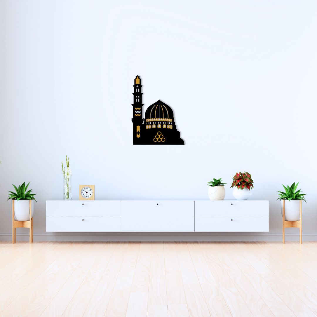 Kaaba & Masjid-e-Nabvi Wall Art Set – Islamic Home Decoration (Premium 2-Piece Collection)