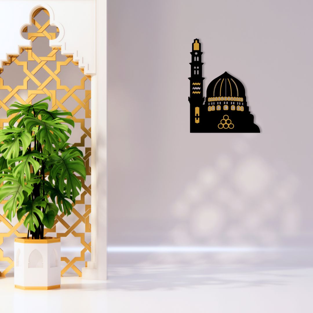 Kaaba & Masjid-e-Nabvi Wall Art Set – Islamic Home Decoration (Premium 2-Piece Collection)